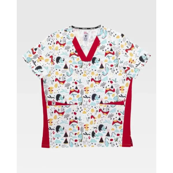 Casaca de manga corta y cuello de pico estampado Dinosaurios (B9861)