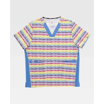 Casaca de manga corta y cuello de pico estampado Corazones (B9864)